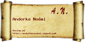 Andorka Noémi névjegykártya